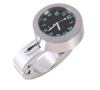 Fabater Silver Motorcycle Handlebar Clock 1pc - Shock Resistant Universal Fit 7/8" to 1" Handlebar Mount Watch with Split Ring, Easy Time Check While Riding