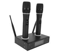 Fabater Sing Karaoke Wireless Microphone System Stable Signal Anti-show Aluminum Alloy Dual Wireless Mics, ABS Dual Microphones for Internal Activities