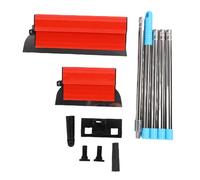 Fabater Skimming Set, Stainless Steel Smoothing Spatula with 34-80in Adjustable Extension Handle, Dry Wall Finishing Tools for Plasterboard, Wallboard