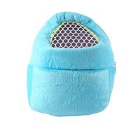 Fabater Small Pet Carrier Bag for Hamster Rat Hedgehog - Soft Plush Travel Sleeping Pouch with Mesh Window, Adjustable Strap, and Zip Closure (Blue)