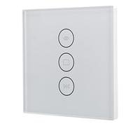 Fabater Smart Curtain Switch, Mobile App Voice Control Timer Settings WiFi Curtain Switch, Roller Shutter with Tempered Glass for Smart Life (White)