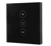 Fabater Smart Curtain Switch, Mobile App Voice Control Timer Settings WiFi Curtain Switch, Roller Shutter with Tempered Glass for Smart Life (Black)