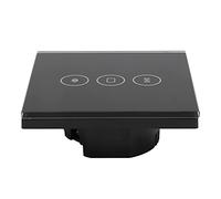 Fabater Smart WiFi Curtain Switch Touch Panel Timer Voice Control Works with for Smart Home Automation (Black)