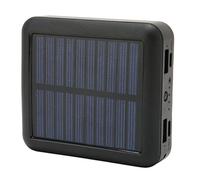 Fabater Solar Phone Power Bank, 20000mAh, 4 USB Ports, (Black) | Portable Solar with Cable, ABS PC Silicone, Hiking Fishing Travel, Charges Phones Tablets Watches