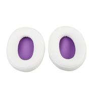 Fabater Sound Insulation Protein Leather Headphone Ear Pillow for Technica ATH-M50X M40X M30X, Durable Ear Pads for Arctic 1 2 3 7, 2 PCs Replacement Pads for Music Lovers (White Purple)