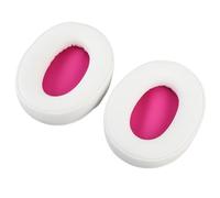 Fabater Sound Insulation Protein Leather Headphone Ear Pillow for Technica ATH-M50X M40X M30X, Durable Ear Pads for Arctic 1 2 3 7, 2 PCs Replacement Pads for Music Lovers (White Pink with Cat Ears