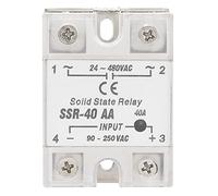 Fabater SSr 40A 40AA Solid State Relay Module AC-AC, Input 90- Output 24-480V, Zero Voltage Turn-On, Opto-Isolated, LED Indicator, CE ISO Certified