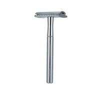 Fabater Stainless Steel Double Safety for Men - Premium Manual Beard Shaving Tool, Anti-Slip Ergonomic Handle, Complete Washable, Easy Blade Replacement, Ideal for Home Travel (Silver)