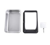 Fabater Stainless Steel Multifunctional Cat Litter Box, Stylish and Easy-Care Cat Litter Box for a Clean and Environment (Black)