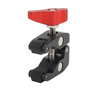 Fabater Super Clamp, Aluminum Alloy Construction Non Slip Rubber Pads Dual 1 4 3 8 Inch Threads Camera Clamp Mount Super Camera Mount with 40mm Max Clamping Range for