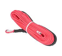 Fabater Synthetic Winch Cable 4.8mm X 15m 5500lbs Breaking Strength, Synthetic Winch Rope with Protective Cover for ATV UTV Truck Trailer Recovery (Red)