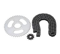 Fabater T8F Chain Sprocket Set, Steel Construction Front and Rear Sprocket Kit, Replacement Gear Chain with 1 11T Front 44T Rear for Modified Karts ATVs Mini