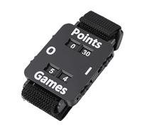 Fabater Tennis Score Keeper Wristband, ABS Manual Dial Indicator Score Counter with Flexible Wrist Strap, Scores Wristband for Adults Men Women Outdoor Sports Games (Black)