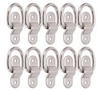 Fabater Tie Down Anchors, 10 Sets High Strength Zinc Coated Surface Mount D Ring, Heavy Duty D Ring with Easy Installation for Trailer Trucks RV Campers ATV SUV Boats Motorcycle (Silver)
