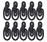 Fabater Tie Down Anchors, 10 Sets High Strength Zinc Coated Surface Mount D Ring, Heavy Duty D Ring with Easy Installation for Trailer Trucks RV Campers ATV SUV Boats Motorcycle (Black)