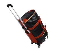 Fabater Travel Bag with Detachable Trolley, 40L Large Capacity Water Proof Rolling Garment Duffel Bag, with Leather Handle and Shock Absorbing Wheels, for Business Trip and Weekender (Black Brown)