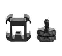 Fabater Triple Hot Shoe Base Mount Adapter, Metal, Black | Camera Hot Shoe Holder Extender, 3 Slot Bracket, Fits Microphone LED Monitor, for Video Recording Photography, Portable