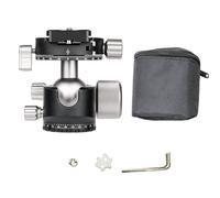Fabater Tripod Ball Head, 40mm Oversized Ball U Shaped Stability Dual 360 Rotation Panoramic Tripod Head, Low Profile with 70mm Storage Case Plate for DSLR Camera