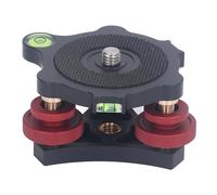 Fabater Tripod Leveling Base, Camera Head Leveler, 3/8 Inch Thread, 3 Bubble Level, +/-5 Degree Precision Adjustment Bracket, Triple Wheel Leveler for Macro Panoramic Photography