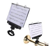 Fabater Trumpet Lyre, Multi Angle Adjustable Trumpet Marching Lyre, Music Flip Folder, Music Sheet Clamp with 5 Refill Sleeves for Trumpets & Snare Drum