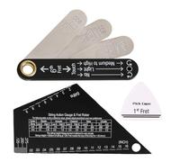 Fabater Truss Rod Gauge & String Action Gauge, Guitar String Action Ruler, Stainless Steel Setup Tool for Electric, Acoustic, Classical, Bass