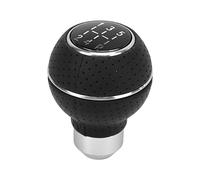 Fabater Universal Aluminum Shift Knob 5 Speed, Manual Transmission Gear Shifter with Leather, M8 M10 M11 M12 Adapters for Car, Smooth Fit Easy Install (White)