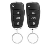 Fabater Universal Car Alarm System with 3 Buttons Keyless Entry Remote Control Kit, Central Lock, Auto Lock, Trunk Release, 12V 60-80M Range, Black