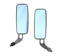 Fabater Universal Motorcycle Rearview Mirror 2pcs, Rectangular Aluminum Alloy Handlebar Mirror, Retro Vintage Side Mirrors for Motorbike with 10mm 8mm Adapters