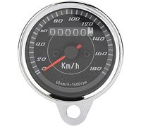 Fabater Universal Motorcycle Retro LED Odometer Speedometer Digital Mile Meter Gauge, 12V Shockproof Aluminium Housing Internal Backlight, Replace Old Broken Speedometer for Most DC