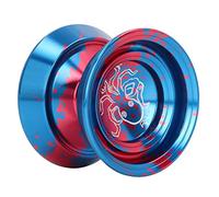 Fabater Unresponsive Yoyo, Powerful Rotation Excellent Stability Aluminum Alloy Yoyo, Competition with Glove and 3 Strings for Kids Family and Competition Training (Blue)