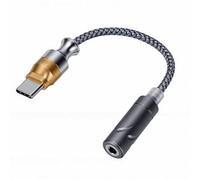 Fabater USB C to 3.5mm Headphone Adapter, CX31993 DAC Chip 24bit 96kHz HiFi Decoder with Hi Res Sound and Inline Controls for Most Type C Devices (Gold)