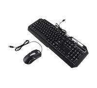 Fabater USB Wired Keyboard Mouse Set Durable RGB Lighting 104 Keys for Office Work and Casual Gaming Aluminum Alloy 1 X Keyboard 1 X Mouse