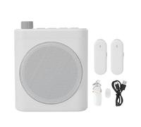 Fabater Voice Amplifier with Wireless Lavalier Microphone, Bluetooth Portable Speaker On Mic Set, Rechargeable for Teachers, Tour Guides, Training, Meeting (White)