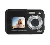 Fabater Water Proof Camera Compact 48MP Autofocus Dual Screen for Family Gatherings and Water Parks with 11.5ft Capability (Black)
