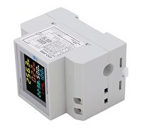 Fabater Watt-Hour Meter, Smart Single Phase Energy Meter with 178 Degree LCD Display 6 Parameters AC40 300V Measurement Rail Mount Installation for Household Industry Power