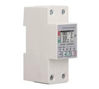 Fabater WiFi Smart Power Meter Switch Energy Circuit Breaker Multi Function Protector with Metering AC85-300V 63A Leakage Over Current Over Voltage Protection WiFi APP Voice Control
