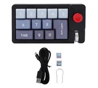 Fabater Wired Number Pad, Mechanical USB Numeric Keypad 12 Key Number Keypad Keyboard with 12 RGB LED Backlight Joystick Roller for Laptop PC Computer, Wired Mechanical Numpad (Black)