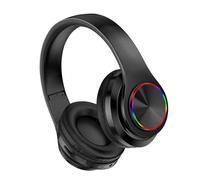 Fabater Wireless Headset, Foldable BT 5.0 with TF Card Support, Stretchable Headband Headset with Breathing Light and 4 Buttons Control for Music Listening on the Go (Black)
