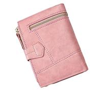 Fabater Women Coin Wallet, Lightweight and Short Portable Multiple Slots PU Leather Credit Card Holder Wallet for Girl Daily Life (Roseate)