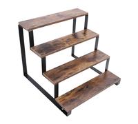 Fabater Wood Display Riser Stand, 4 Tier Spice Rack, Wood Step Shelf Countertop Spice Storage Holder, Easy Assemble, Display Riser Shelf for Kitchen Bathroom for Perfume, Makeup, Condiment