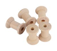 Fabater Wood Spools, Polished Empty Spools for Crafts, Large Wood, Wooden Thread with 50pcs Recyclable for Winding Ropes Chains Threads Elastic Home