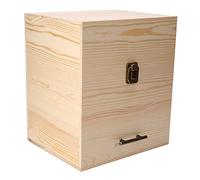 Fabater Wooden Essential Oil Storage Box 59Slots Aromatherapy Organizer Case, Three-Layer Drawer with 2 Grid Sizes for Small and Large Bottles, Durable Polished Wood Home Gift