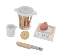 Fabater Wooden Smoothie Blender Toy Eye-catching Food Play Kitchen Set for Toddlers Preschoolers, Safe Beech Wood Pretend Juicing Mixer for Group Play