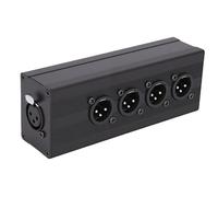 Fabater XLR Splitter, 3Pin XLRs 1 Female to 4 Male Splitters, Aluminum Alloy XLR 1 in 4 Out Splitter Box for Zero Latency Audio, for Microphone Mixer PA System Studio Live Sound