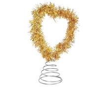 Fabater Xmas Tree Topper Ornament Classical Glitter Treetop Decoration for Xmas Party Holiday Joy Spread Iron and Plastic (Heart Shaped)