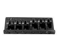 Fabater Zinc Alloy 6 String Bass Bridge, Fixed Type Electric Bass Bridge Replacement with Adjustable Saddles for Electric Guitar, Vintage Style Hardware, Chrome Plated (Black)