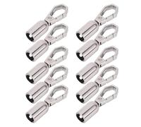 Fabater Zinc Alloy Rope End Snap Hook 8mm Hole Hanging Bell Snap Fittings with 10mm Screws, 10 Sets Decorative Hook Fasteners for Leather Craft Accessories (Silver)