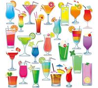 Fabbay 25 Pcs Cruise Door Decorations Magnetic Summer Juice Drink Themed Magnets Stickers Decor Funny Door Cabin Decorations for Carnival Birthday Essentials Accessories Magnet