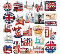 Fabbay 25 Pcs London Themed Fridge Magnets London Souvenirs Gifts Magnetic Refrigerator Stickers Metal Refrigerator Magnets Car Decoration Home Accessories