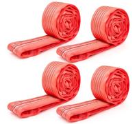 Fabbay 4 Pcs 4 Feet Heavy Duty Polyester Endless Loop Round Lift Slings Lifting Straps for Hoist Towing Moving Furniture Rigging Equipment, 13200 LB Vertical, 10600 LB Choker, 26400 LBs Basket(Red)